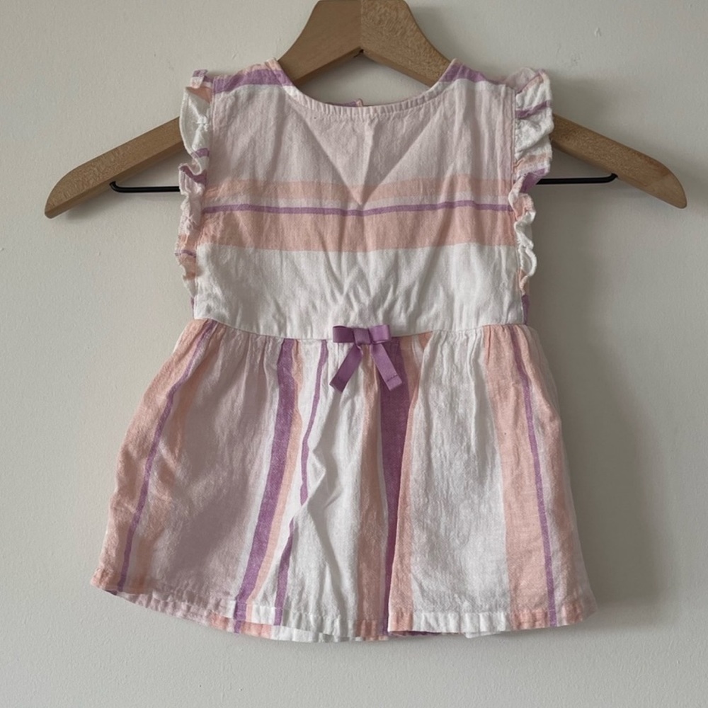 Linen blend baby‎ dress. Size 12 Months
